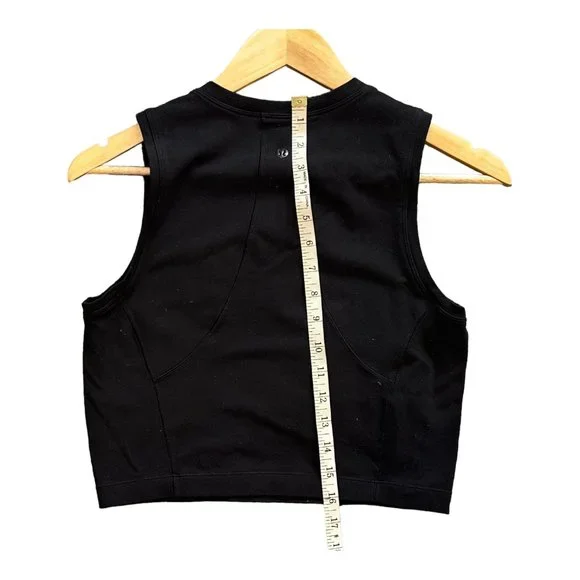 LULULEMON HIGH NECK CROP TANK TOP WOMENS SIZE 8 BLACK YOGA RUNNING PILATES. - Picture 4 of 6